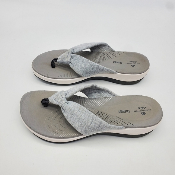 Cloudsteppers by Clarks Shoes Women's 8 Arla Glison Thong Sandals Gray White - Picture 8 of 12